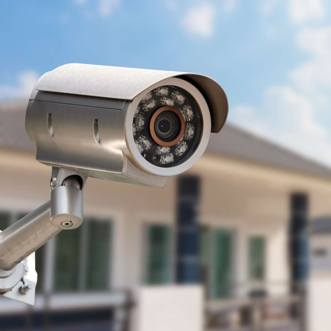 security camera in front of home