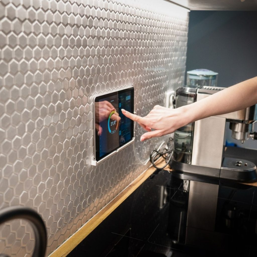 Touching screen on the wall